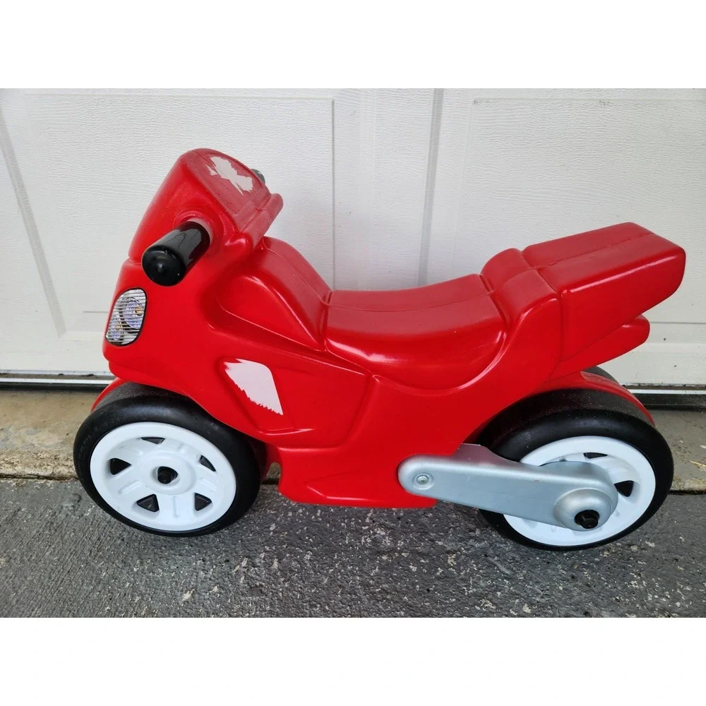 Vtg Little Tikes Step 2 Red Motorcycle Toddler Ride On Toy Indoor Outdoor Bike